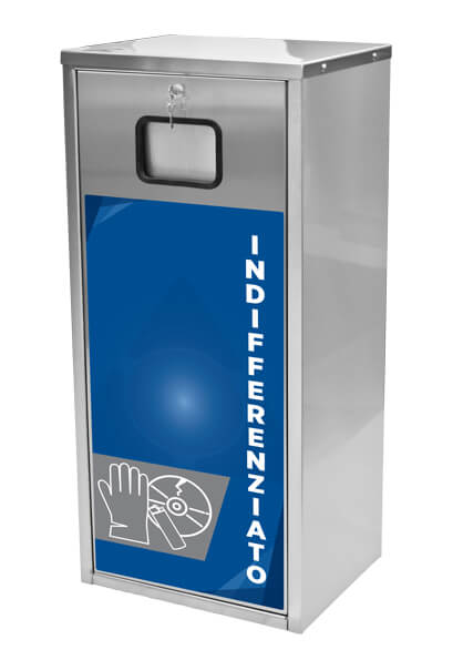 Rozsdamentes acélból készült szemetes